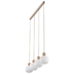 Beżowa listwa wisząca Ballo 4 nad wyspę kuchenną - do nowoczesnych wnętrz