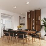 Beżowa podwójna lampa sufitowa Aura 2 - nowoczesne oświetlenie salonu