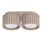 Beżowa podwójna ryflowana tuba Aura 2 - do salonu