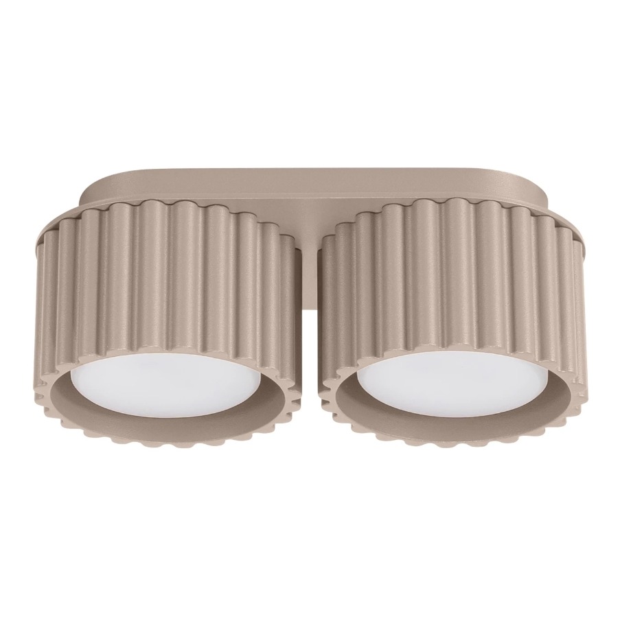 Beżowa podwójna ryflowana tuba Aura 2 - do salonu