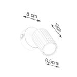 Beżowy kinkiet Karbon na ścianę z włącznikiem - rysunek techniczny