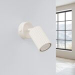 Beżowy kinkiet Karbon na ścianę z włącznikiem - tuba z regulacją