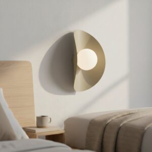 Beżowy kinkiet do salonu Fiero - nowoczesny