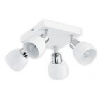 Biała lampa sufitowa Feniks 4 - chrom