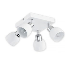 Biały plafon sufitowy Feniks 4 - chrom