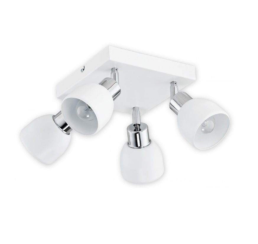 Biała lampa sufitowa Feniks 4 - chrom