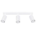 Biała lampa sufitowa Karbon 3L - karbowane tuby