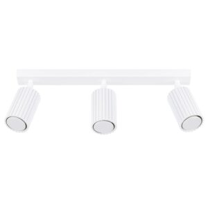 Biała lampa sufitowa Karbon 3L - karbowane tuby