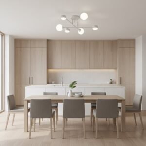 Biała lampa sufitowa do niskiego salonu Holon 6