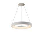 Biała lampa wisząca Niseko II 50 z regulacją barwy - do salonu