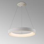 Biała lampa wisząca Niseko II 50 z regulacją barwy - ring LED