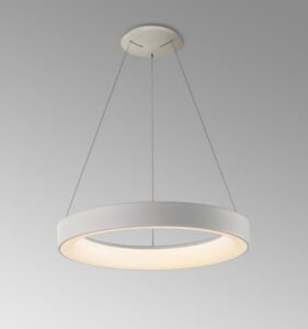 Biała lampa wisząca Niseko II 50 z regulacją barwy - ring LED