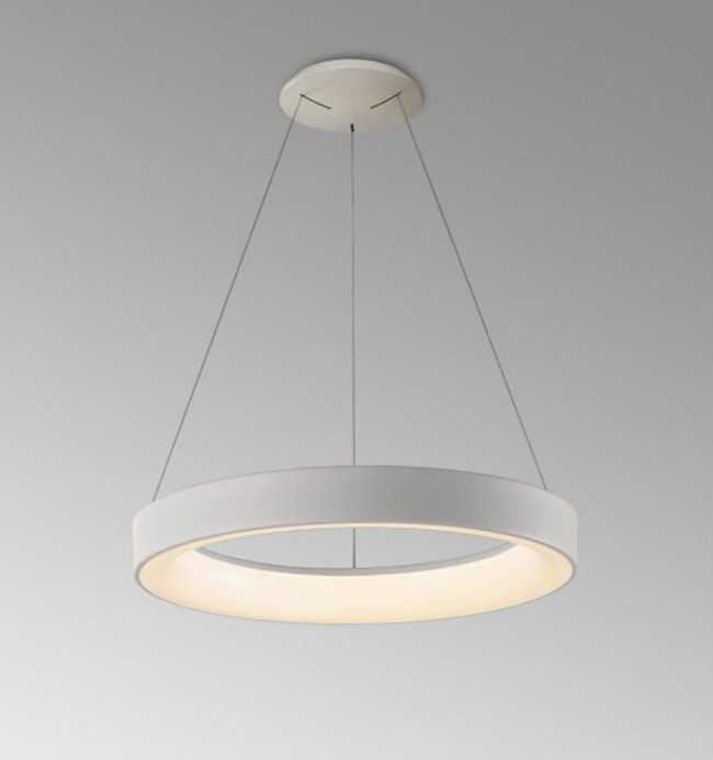 Biała lampa wisząca Niseko II 50 z regulacją barwy - ring LED