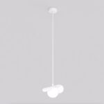 Biała lampa wisząca Ritual - szklana kula