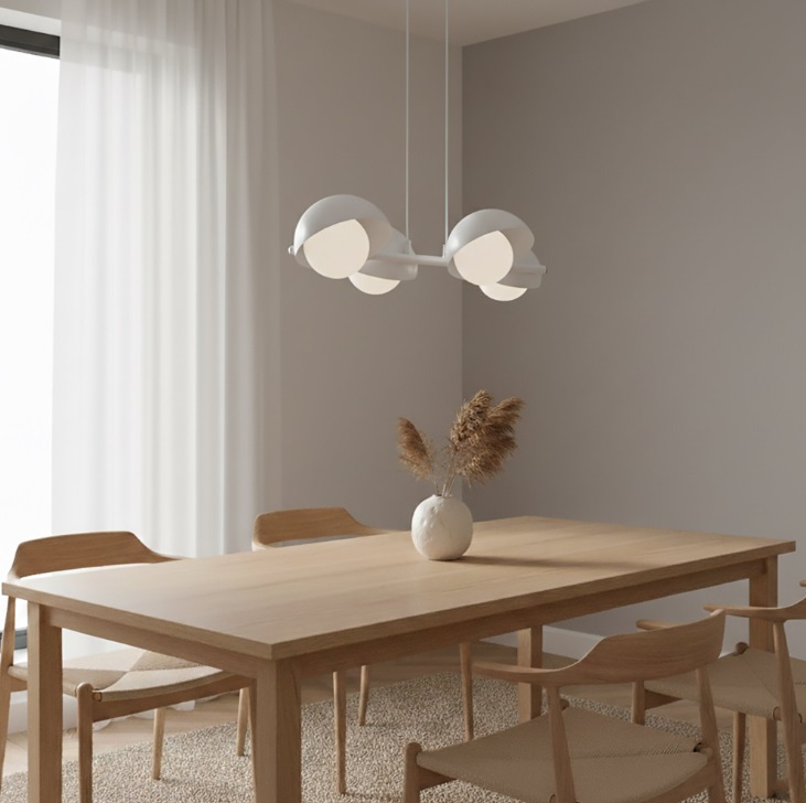 Biała lampa wisząca kule Boom 4 - nowoczesna