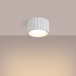 Biała tuba sufitowa Aura 10 GX53 ryflowana - do korytarza