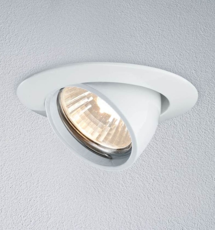 Białe oczko sufitowe wpuszczane Hightec - regulowane