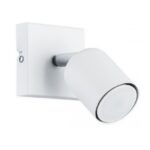 Biały kinkiet 1-punktowy Denis - ruchomy klosz