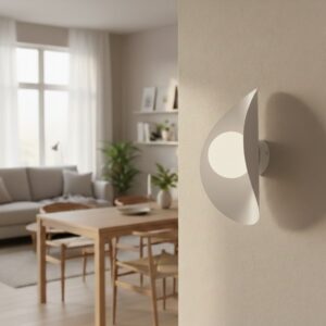 Biały kinkiet na korytarz Fiero - ozdobny