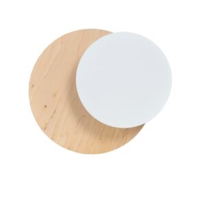 Biały kinkiet z drewna Circle - klimatyczne światło