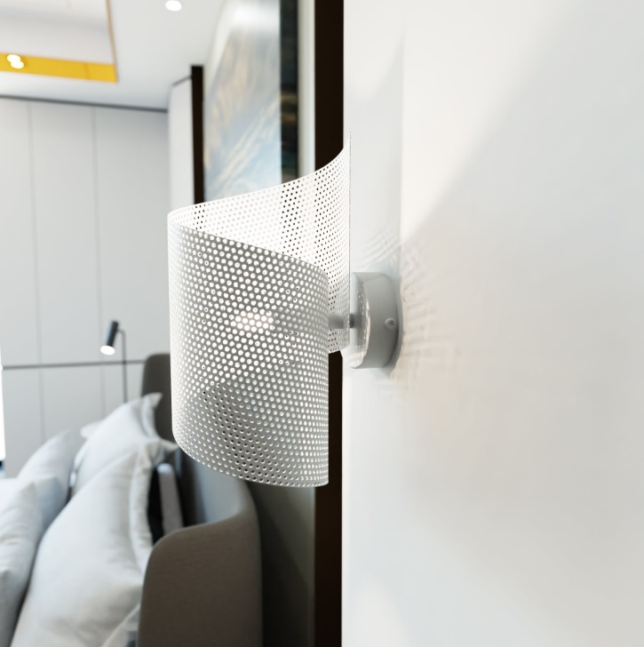 Biały nowoczesny Spiral - sypialnia