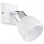 Biały ruchomy kinkiet Feniks - chrom