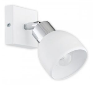 Biały ruchomy kinkiet Feniks - chrom