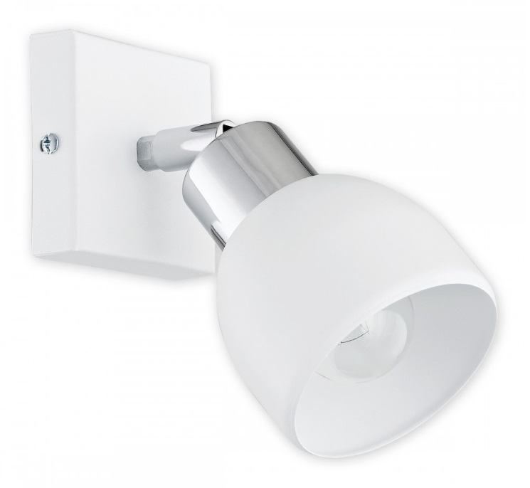 Biały ruchomy kinkiet Feniks - chrom