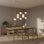 Biały żyrandol wiszący do salonu Ritual 9 - designerskie kule