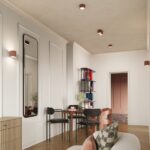 Brązowa 2-punktowa tuba sufitowa Aura 2 - do korytarza