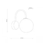 Brązowy kinkiet Lava Brown - rysunek techniczny