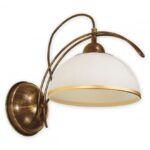 Brązowy kinkiet do salonu Flex - szklany klosz