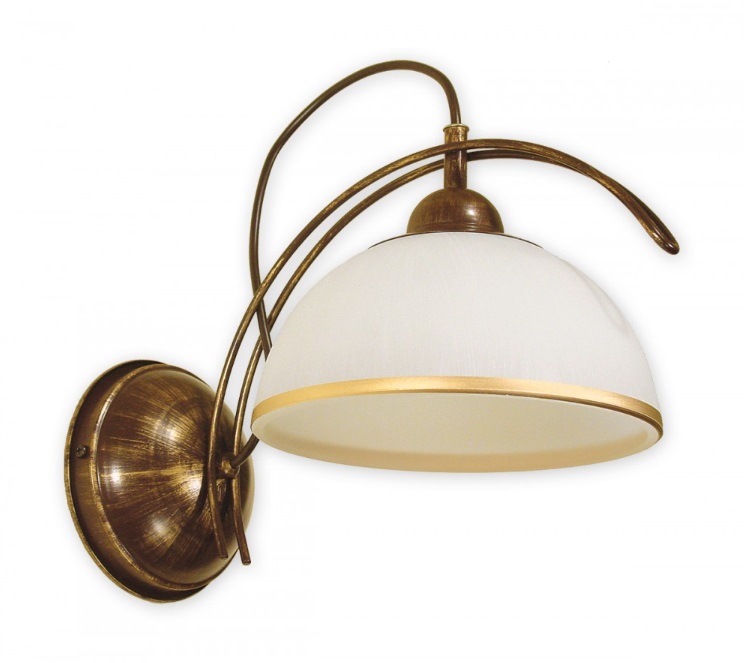 Brązowy kinkiet do salonu Flex - szklany klosz