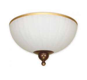 Brązowy klasyczny plafon Flex - mleczny klosz ze szkła