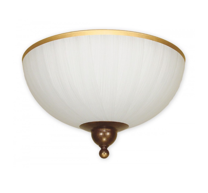 Brązowy klasyczny plafon Flex - mleczny klosz ze szkła