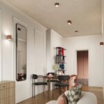 Brązowy spot sufitowy Aura ryflowany - do nowowczesnych wnętrz