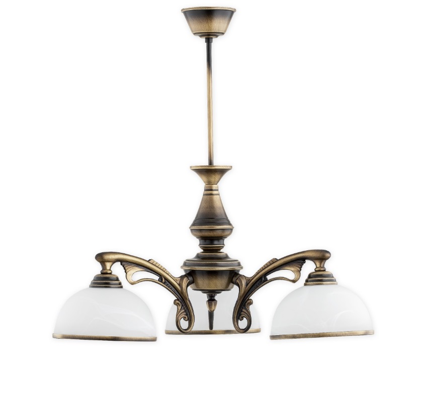 Brązowy żyrandol do kuchni Hermes 3 - antyk
