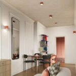 Brzoskwiniowa lampa sufitowa Aura 2 - do salonu