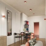 Brzoskwiniowy spot sufitowy natynkowy Aura - do pokoju dziewczynki