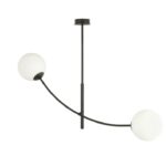 Czarna lampa sufitowa na łuku Hunter 2 - szklane kule