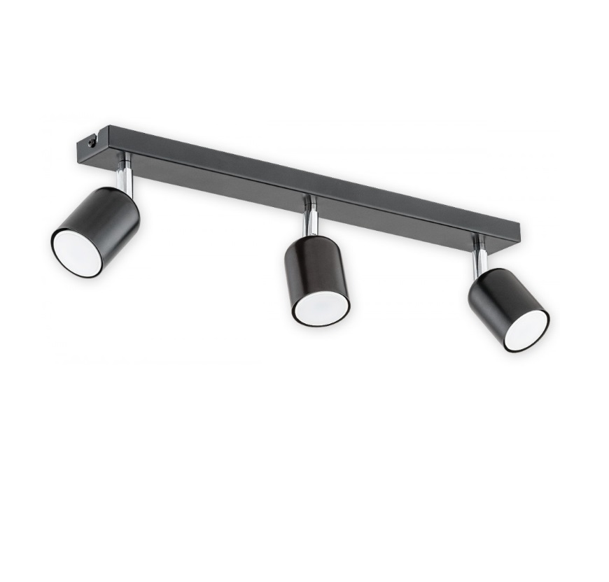 Czarna lampa szynowa Denis 3 - ruchome reflektorki