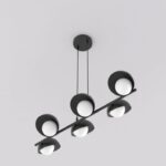 Czarna lampa wisząca Boom 6 - salon