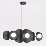 Czarna lampa wisząca Elementi 6 - podłużna