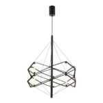 Czarna lampa wisząca LED Space 60 - geometryczna