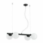 Czarna lampa wisząca Osso 4 podłużna - szklane kule