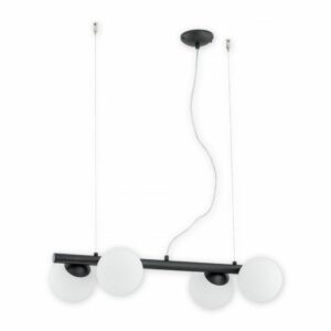 Czarna lampa wisząca Osso 4 podłużna - szklane kule