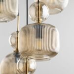 Czarna lampa wisząca Sophia 5 szklanych kloszy - dekoracyjna