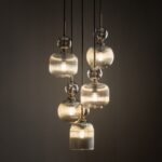 Czarna lampa wisząca Sophia 5 szklanych kloszy - nad stół