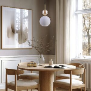 Lampa wisząca Sophia Cognac White 15 - biały klosz kula