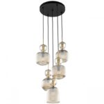 Czarna lampa wisząca Sophia - kaskadowa